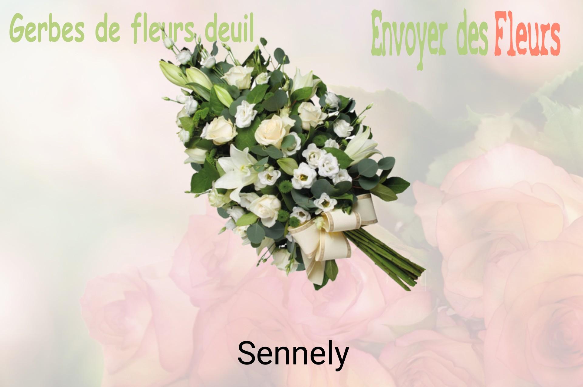 Gerbe de fleurs de deuil livrée à Sennely